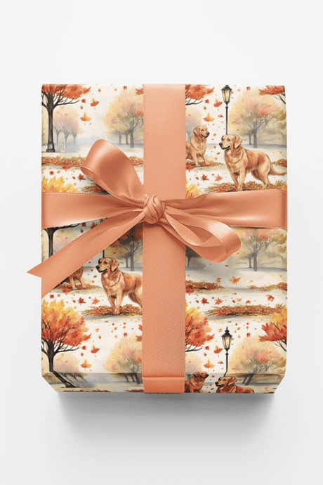 Golden Retriever Fall - London Penny Gift Wrap