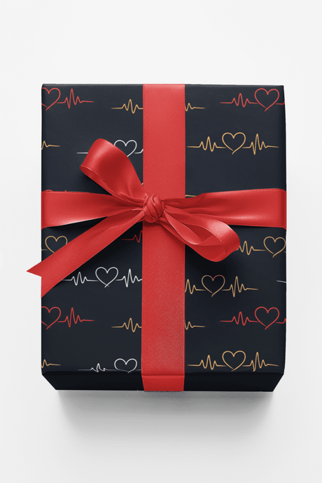 Heartbeat Line Art - London Penny Gift Wrap