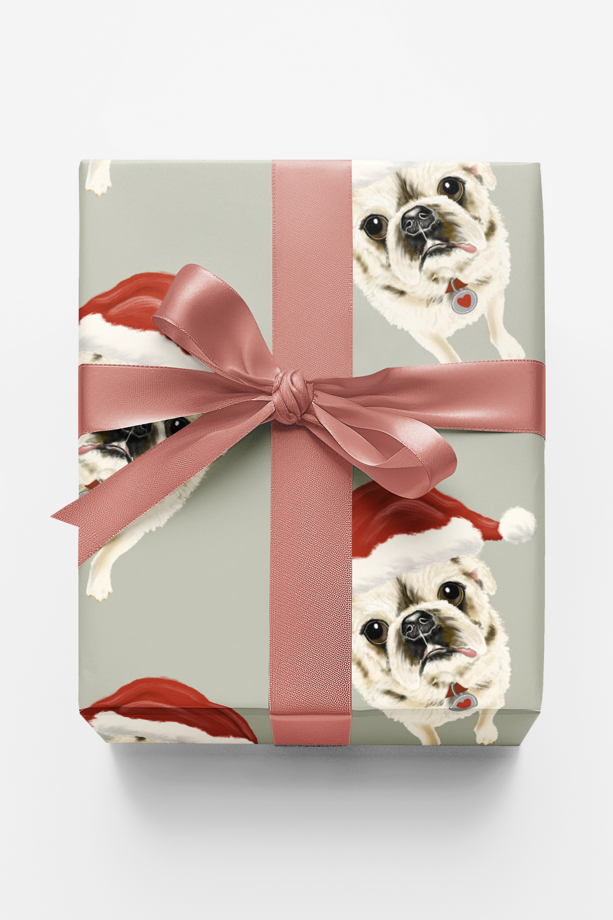 Santa Pug Wrapping Paper | Michelle Gilsey | Artist Corner
