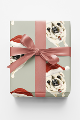 Santa Pug Wrapping Paper | Michelle Gilsey | Artist Corner