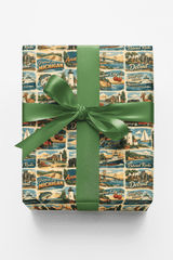 Michigan Postcard Memories - London Penny Gift Wrap