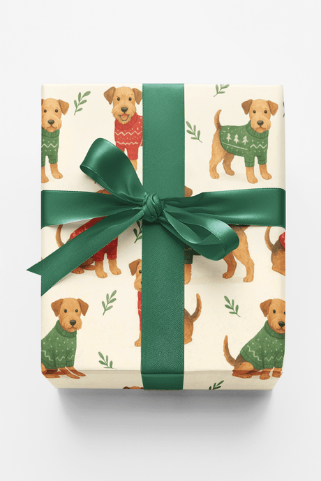 Airedale Terrier Holiday Sweaters - London Penny Gift Wrap