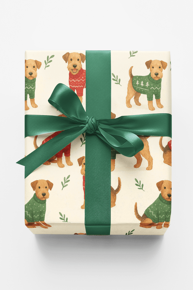 Airedale Terrier Holiday Sweaters - London Penny Gift Wrap