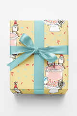 Birthday Birdie Bash Wrapping Paper | Michelle Gilsey | Artist Corner