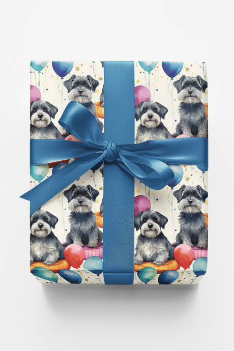 Mini Schnauzer Birthday Balloons - London Penny Gift Wrap