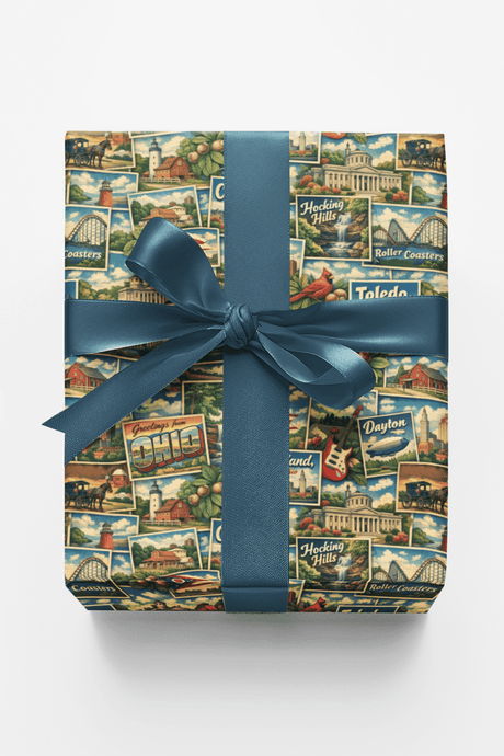 Ohio Postcard Memories - London Penny Gift Wrap