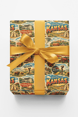 Kansas Postcard Memories - London Penny Gift Wrap