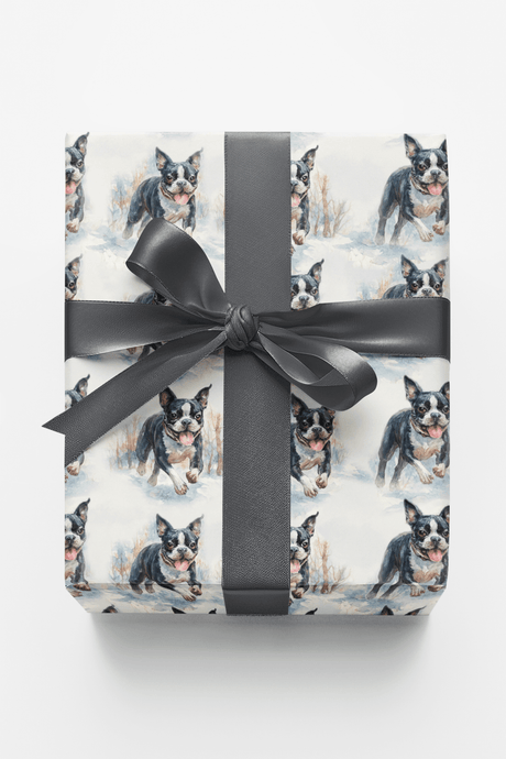 Tuxedo Tracks in the Snow - London Penny Gift Wrap