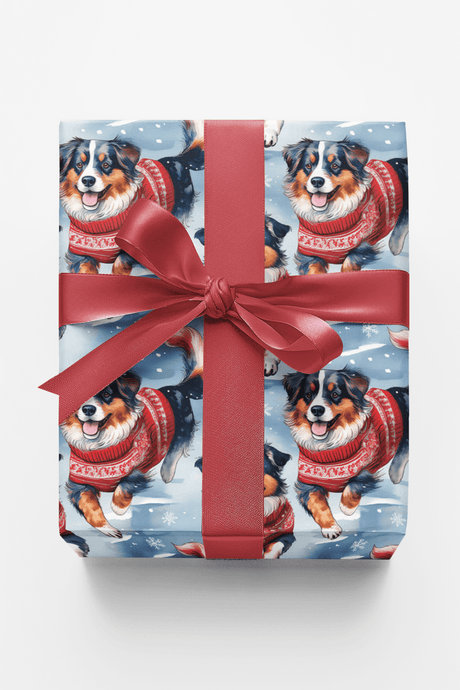 Australian Shepherd Holiday Sweaters - London Penny Gift Wrap
