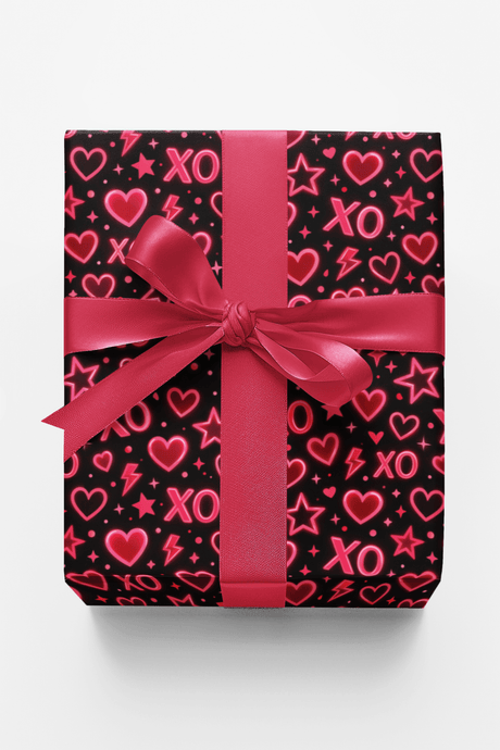 Neon Valentine Doodles - London Penny Gift Wrap