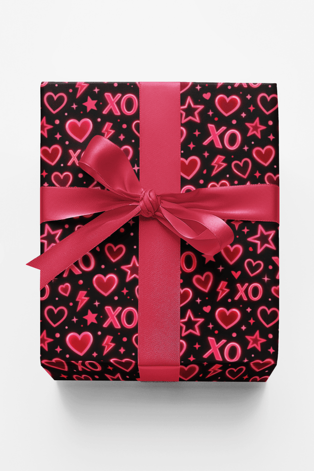Neon Valentine Doodles - London Penny Gift Wrap