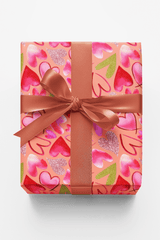 Mixed Hearts Light Salmon - London Penny Gift Wrap