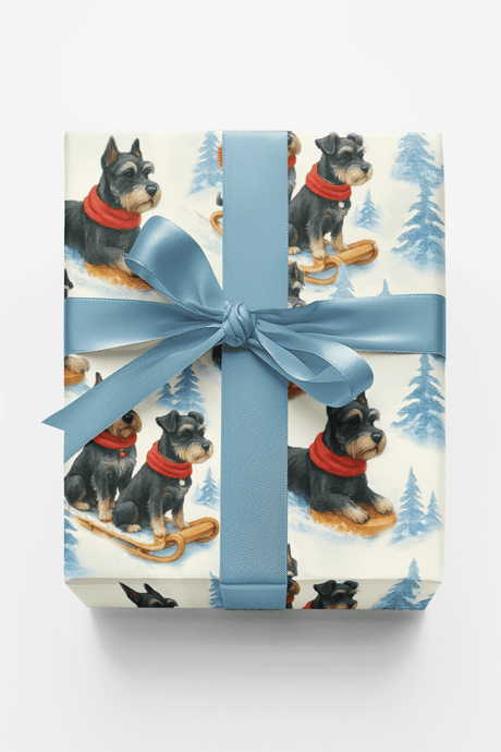 Snowy Trails, Schnauzer Tales - London Penny Gift Wrap