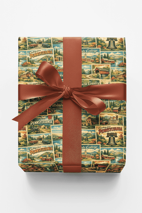 Pennsylvania Postcard Memories - London Penny Gift Wrap