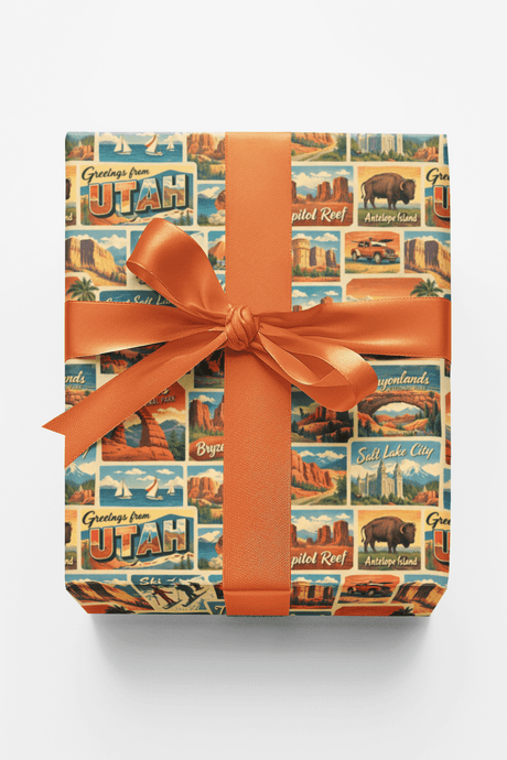 Utah Postcard Memories - London Penny Gift Wrap