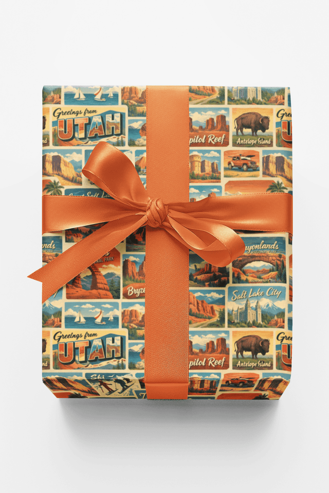 Utah Postcard Memories - London Penny Gift Wrap
