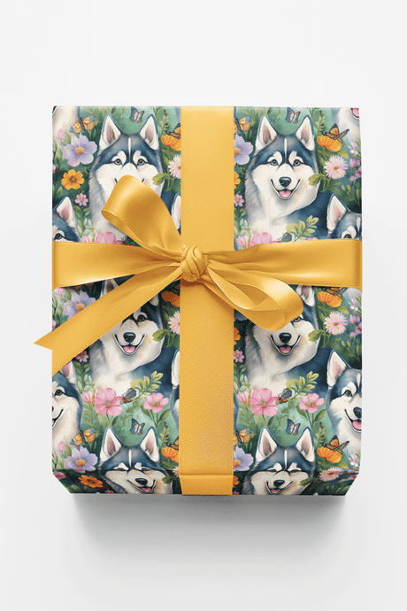 Husky Garden Party - London Penny Gift Wrap