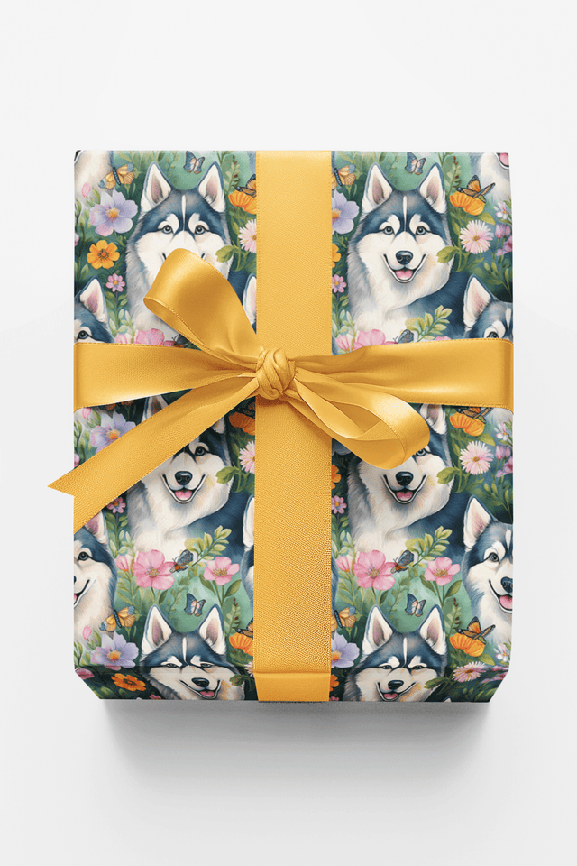 Husky Garden Party - London Penny Gift Wrap