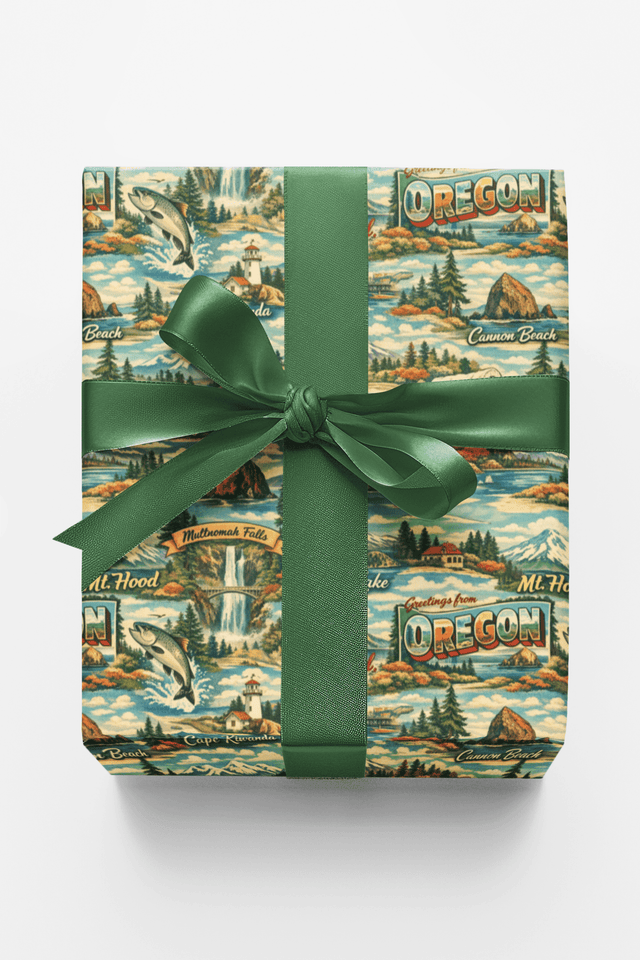 Oregon Postcard Memories - London Penny Gift Wrap