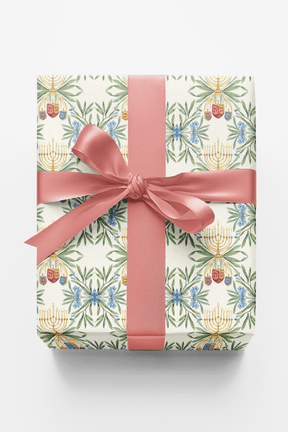 Hanukkah Florals - London Penny Gift Wrap