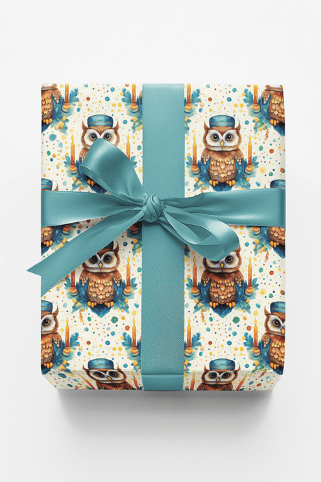 Hanukkah Owls - London Penny Gift Wrap