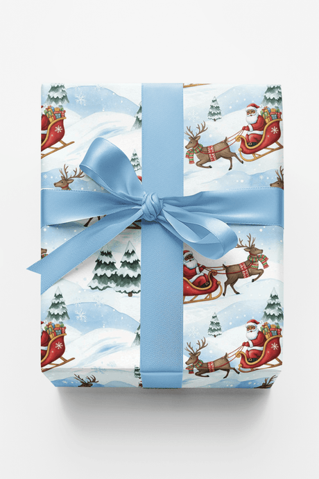 Santa & Sleigh Friends - London Penny Gift Wrap