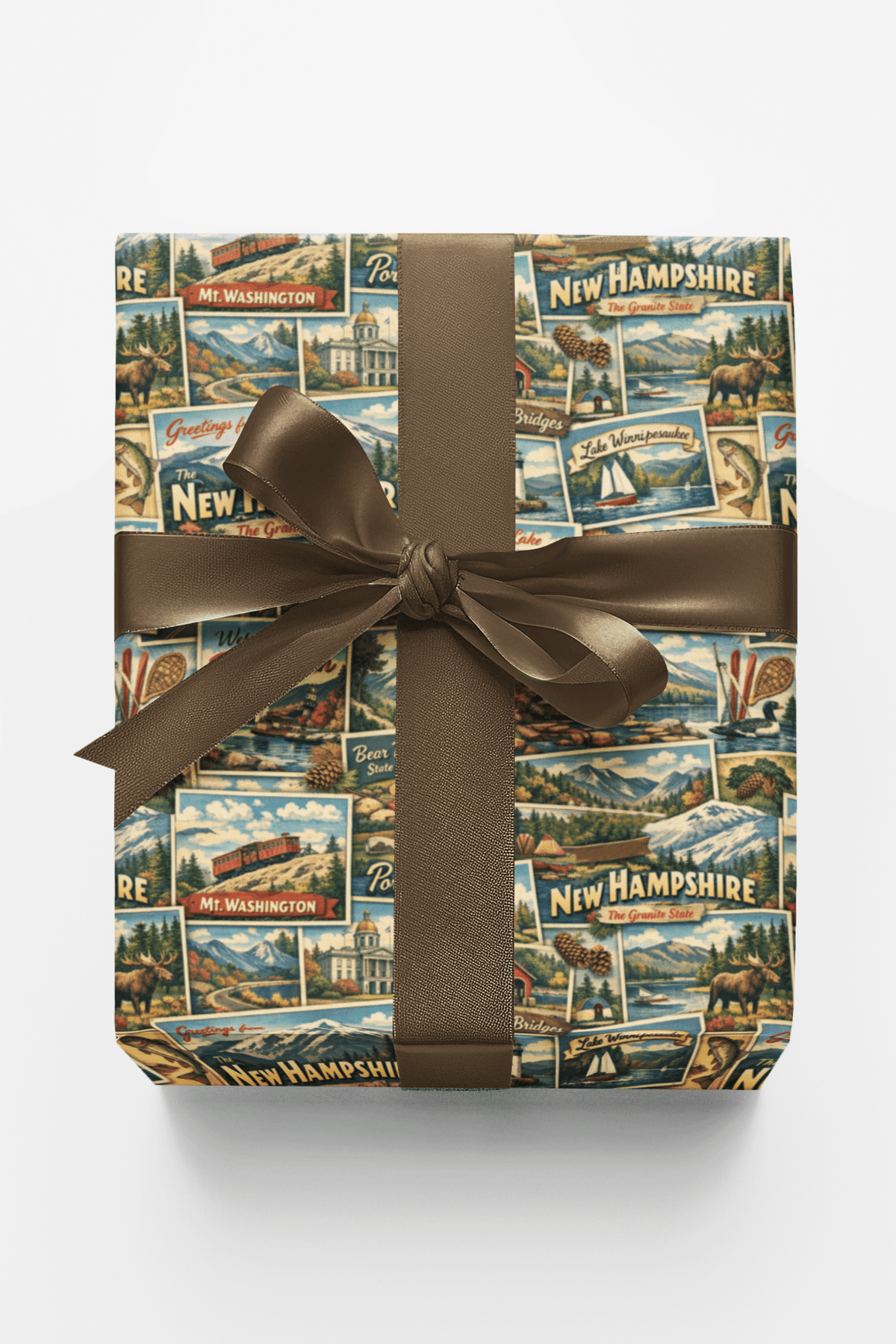 New Hampshire Postcard Memories - London Penny Gift Wrap