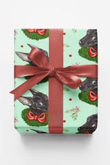Chocolate Chihuahua Wreath Wrapping Paper | Michelle Gilsey | Artist Corner