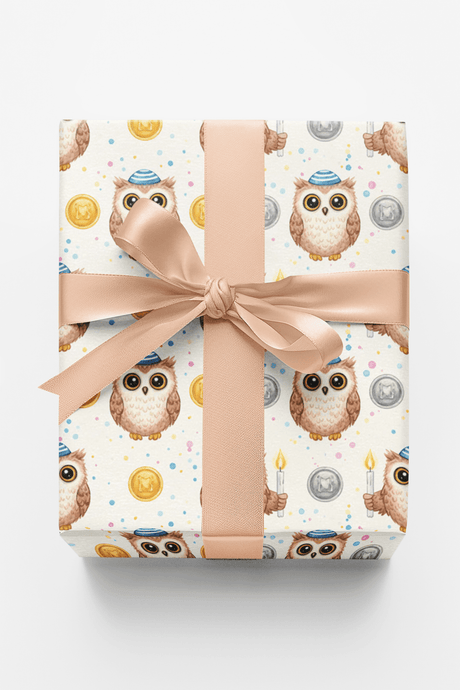 Owls in Kippahs - London Penny Gift Wrap