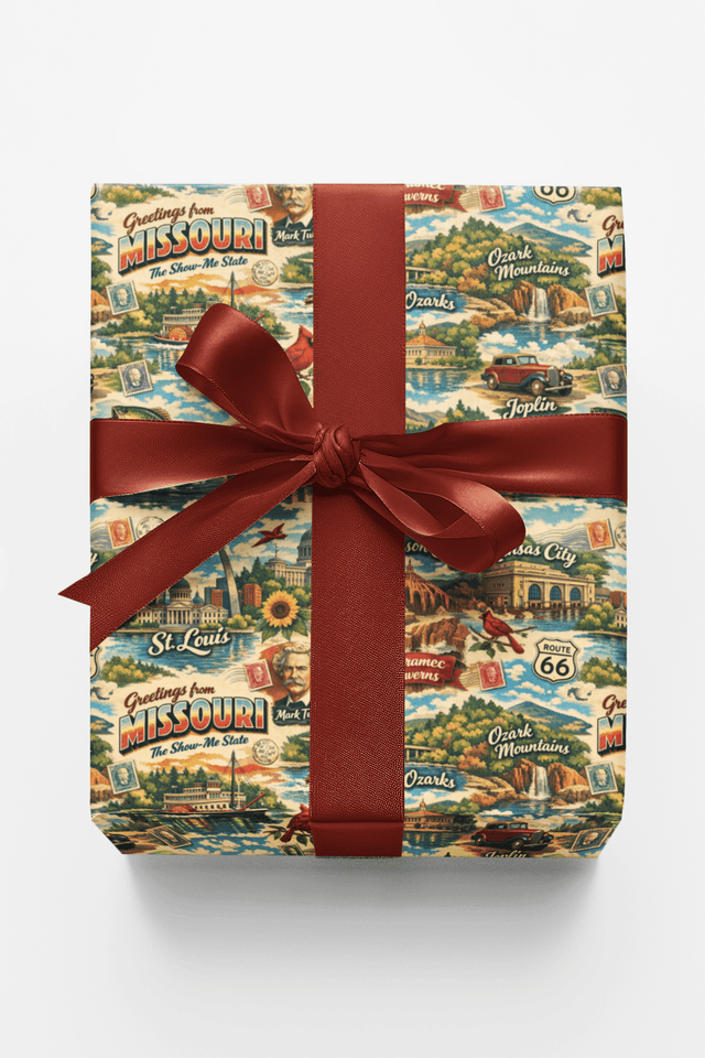 Missouri Postcard Memories - London Penny Gift Wrap