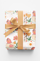 Floral Chicken Wrapping Paper | Michelle Gilsey | Artist Corner