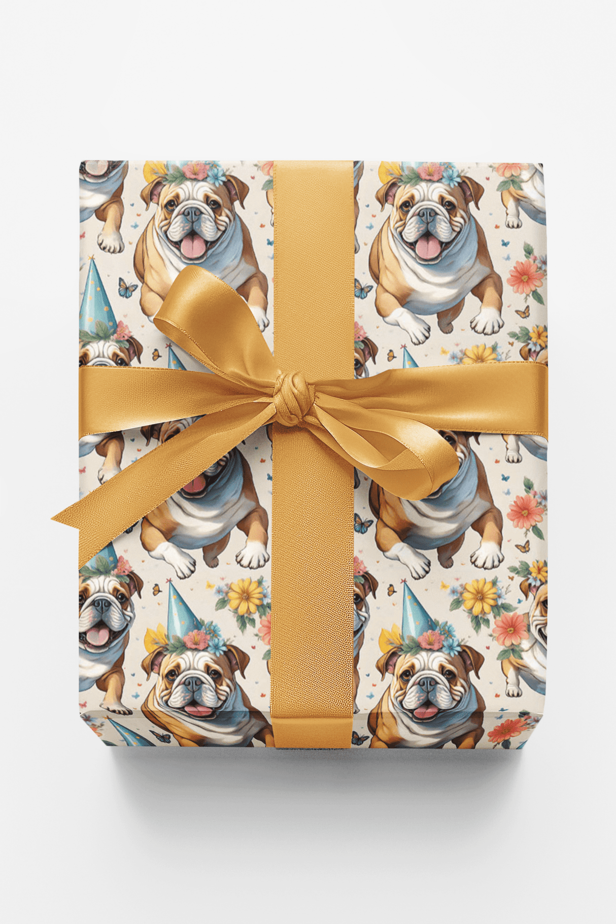 English Bulldog Garden Party - London Penny Gift Wrap