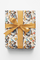 English Bulldog Garden Party - London Penny Gift Wrap