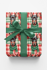 Doberman Plaid Parade - London Penny Gift Wrap