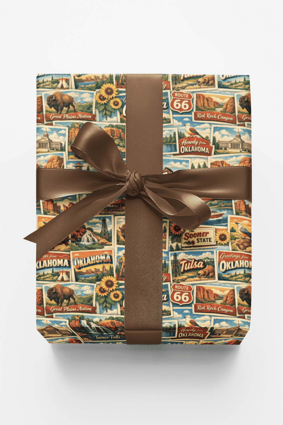 Oklahoma Postcard Memories - London Penny Gift Wrap