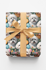Bichon Frise Garden Party - London Penny Gift Wrap