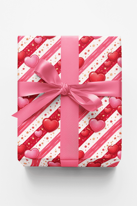 Candy Stripe Amour - London Penny Gift Wrap