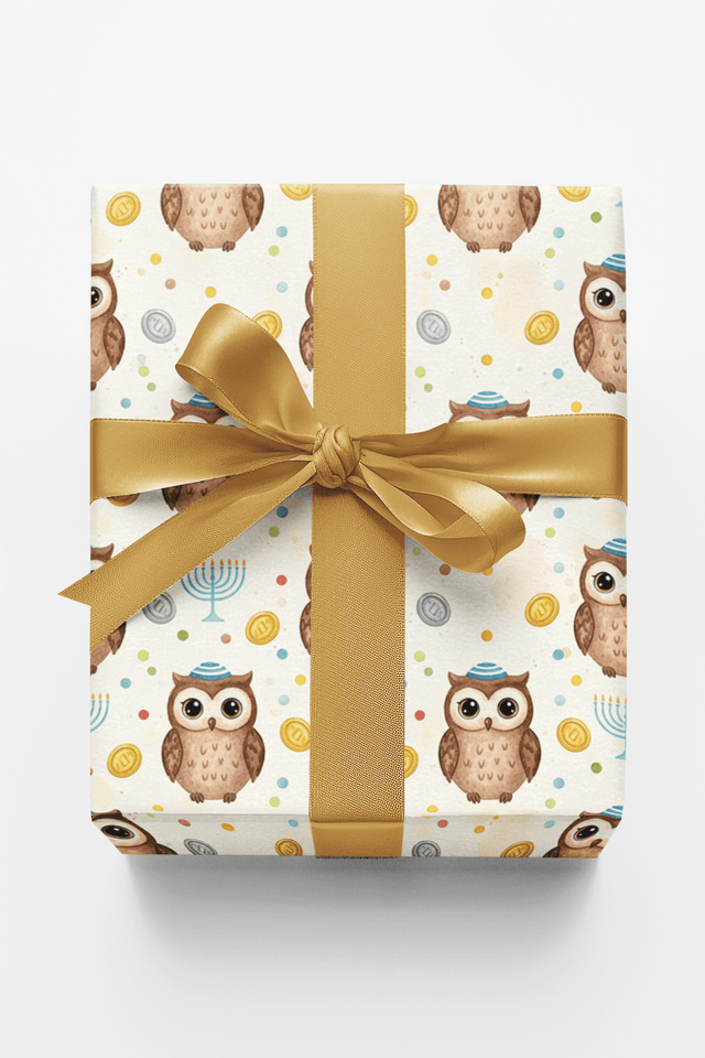 Owls Celebrate Hanukkah - London Penny Gift Wrap