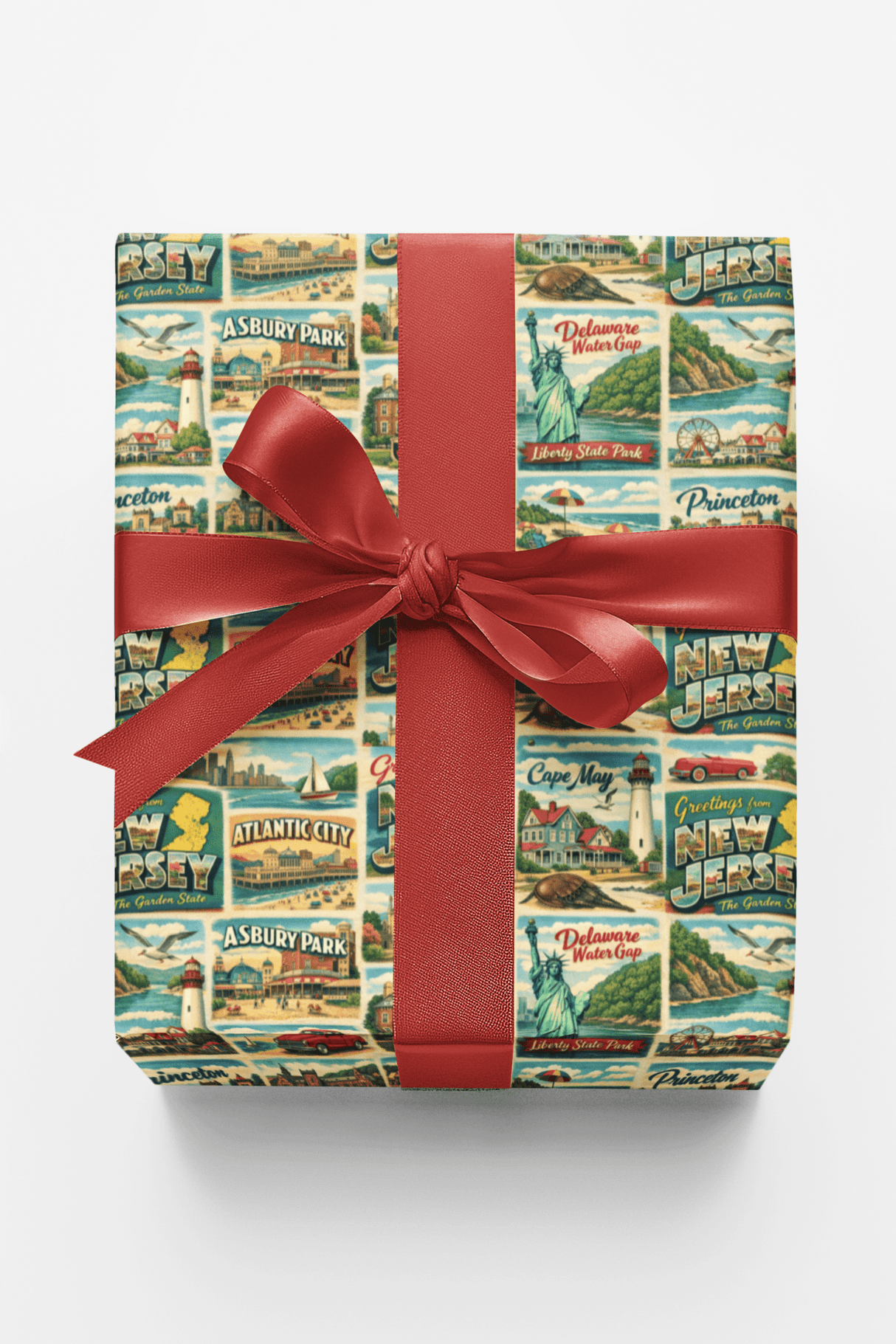 New Jersey Postcard Memories - London Penny Gift Wrap