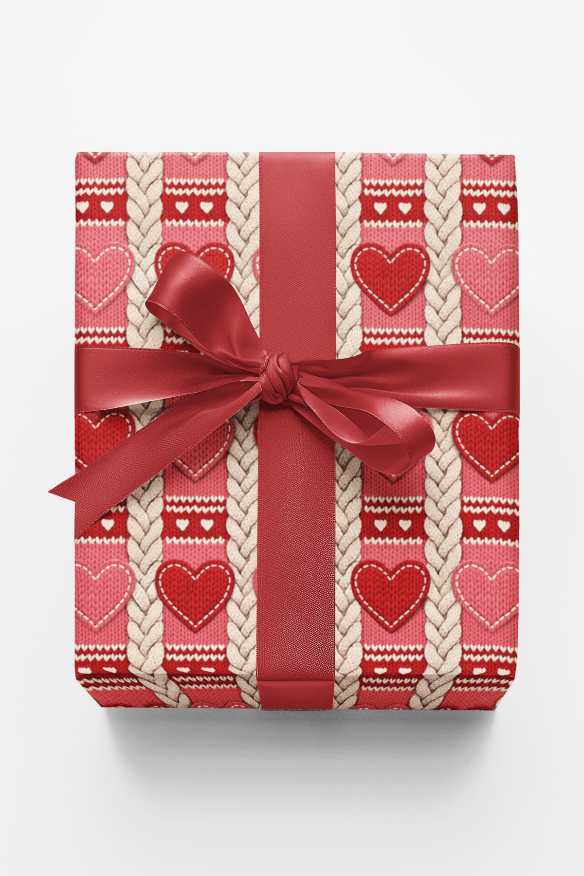 Cozy Knit Hearts - London Penny Gift Wrap