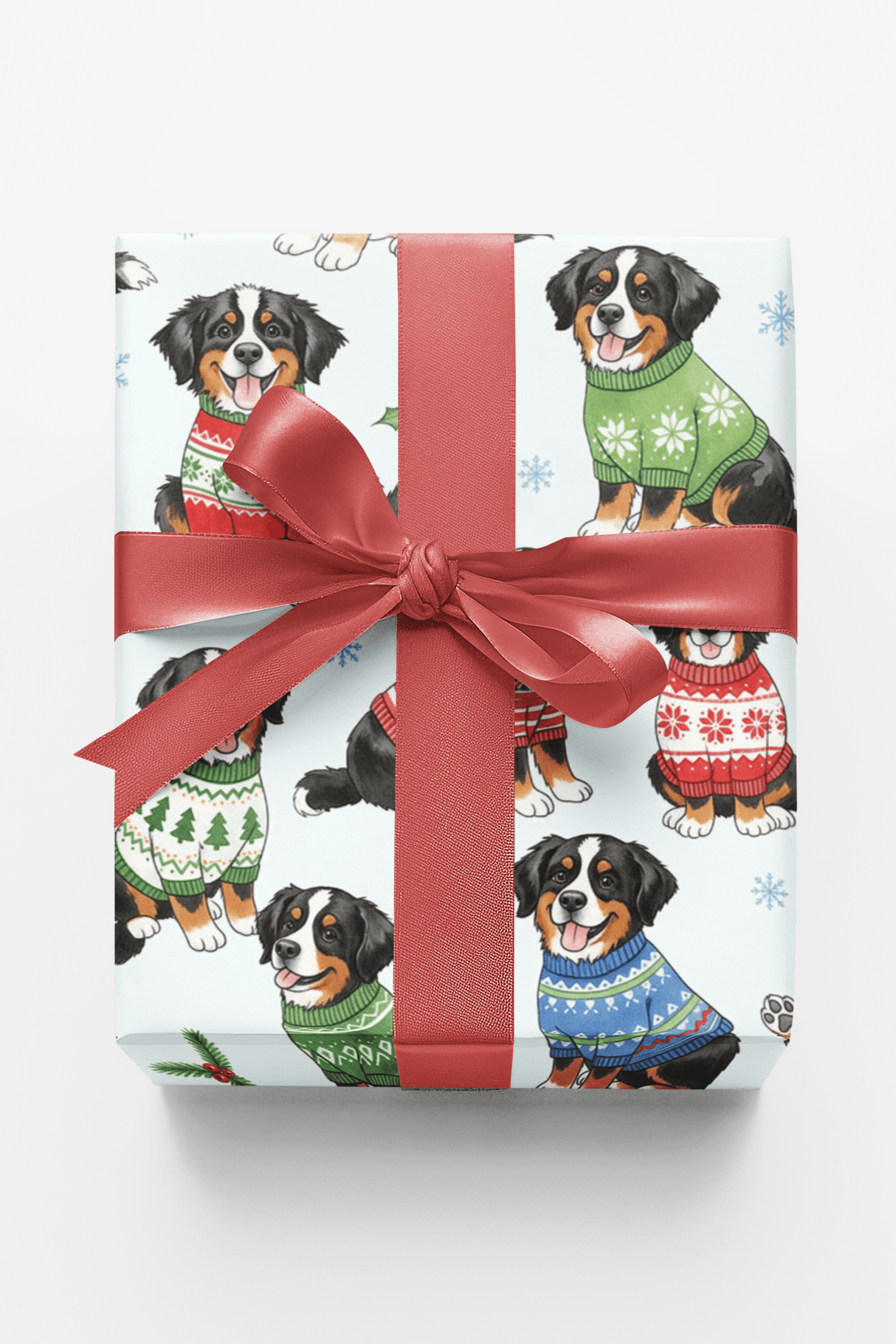 Bernese Mountain Dog Holiday Sweaters - London Penny Gift Wrap
