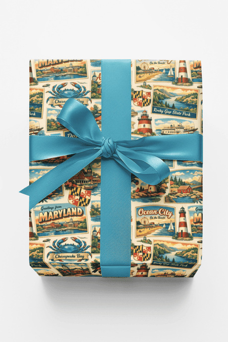 Maryland Postcard Memories - London Penny Gift Wrap