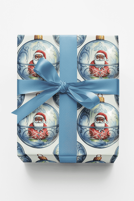 Santa & Ornaments - London Penny Gift Wrap