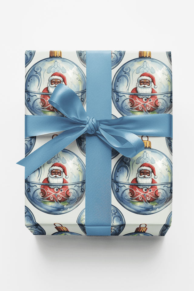 Santa & Ornaments - London Penny Gift Wrap