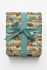 North Dakota Postcard Memories - London Penny Gift Wrap