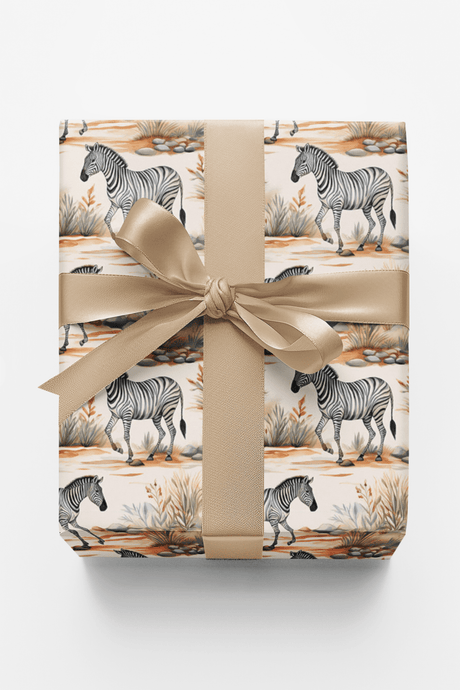 Serene Safari Stripes - London Penny Gift Wrap