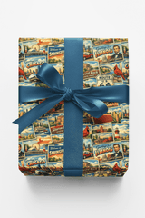 Illinois Postcard Memories - London Penny Gift Wrap