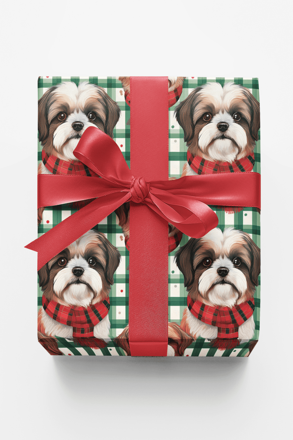 Shih Tzu Plaid Parade - London Penny Gift Wrap
