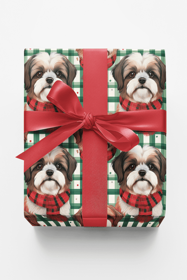 Shih Tzu Plaid Parade - London Penny Gift Wrap