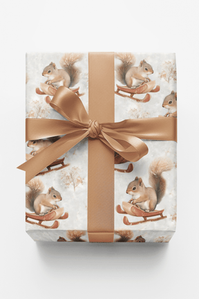 Snowbound Squirrel - London Penny Gift Wrap
